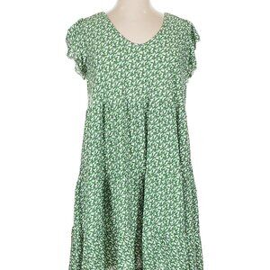Max Studio Green Floral Dress 2X EUC